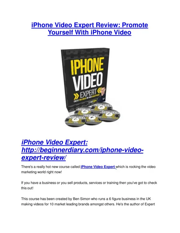 iPhone Video Expert review and giant bonus with 100 items