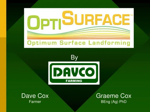 OptiSurface - Optimum Surface Landforming