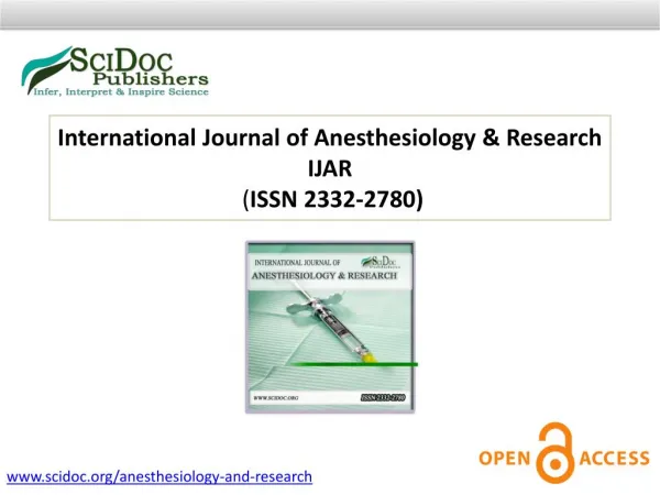 International Journal of Anesthesiology & Research ISSN 2332-2780