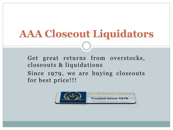 Merchandise Liquidators| wholesale liquidators: AAA closeout liquidators