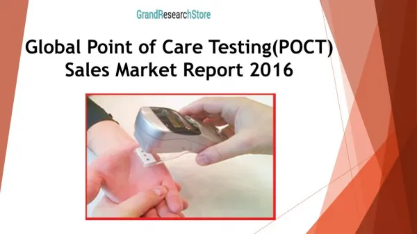 Global Point of Care Testing(POCT) Sales Market Report 2016