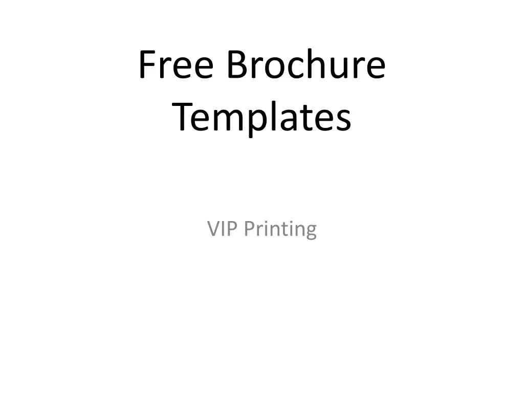 free brochure templates