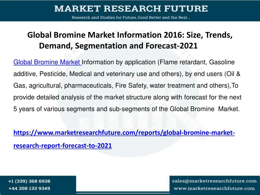 global bromine market information 2016 size trends demand segmentation and forecast 2021