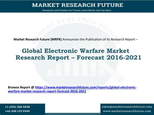Global Electronic Warfare Market Research Report – Forecast 2016-2021