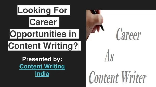 Looking For Career Opportunities in Content Writing