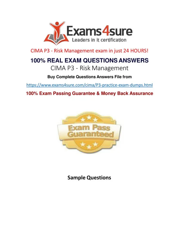 Cima P3 Exam Questions