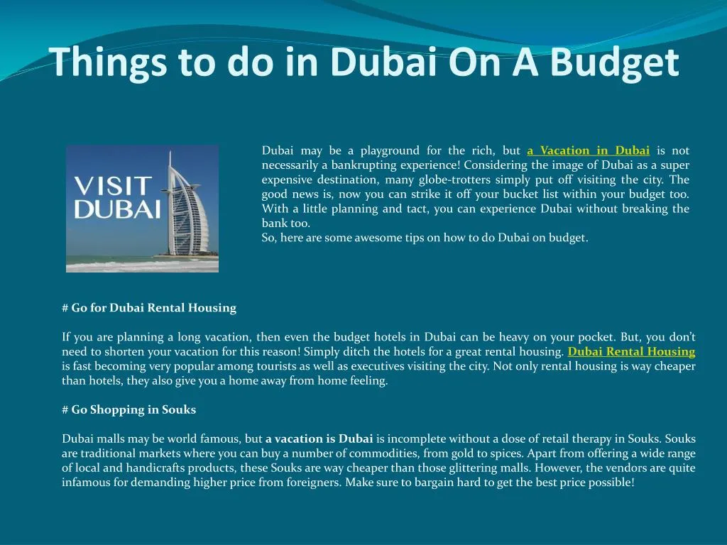 things t o do in dubai on a budget