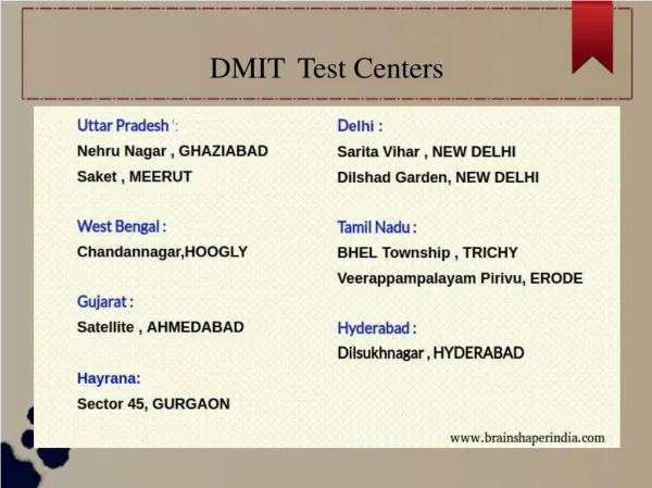 Dmit test centers