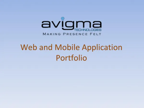 Web and Mobile Application Portfolio
