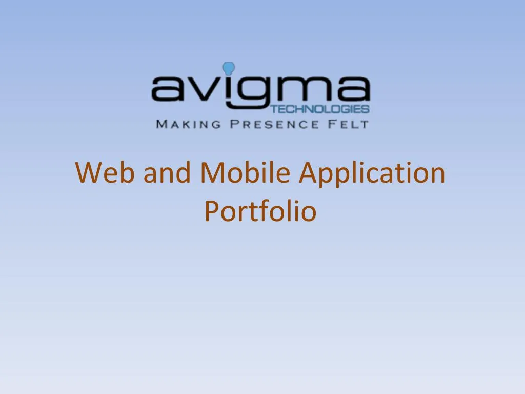 web and mobile application portfolio