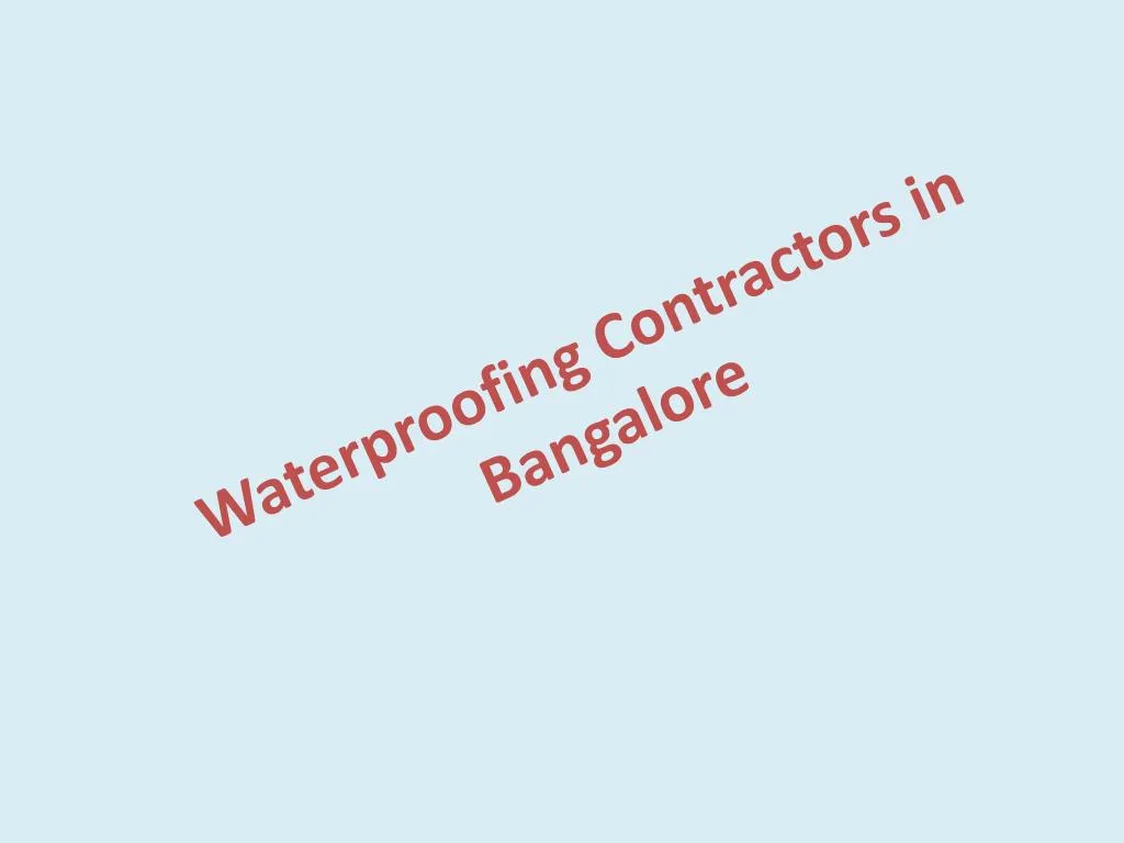 waterproofing contractors in bangalore