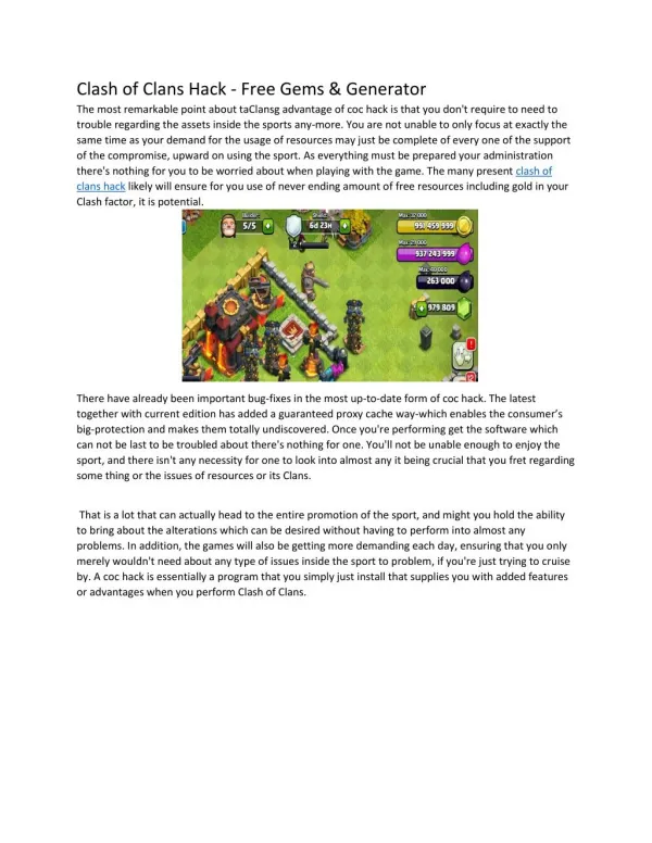 Everything about clash of clans hack