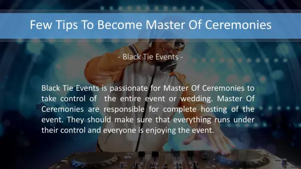 Tips To Become Master Of Ceremonies