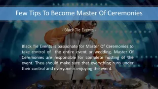 Tips To Become Master Of Ceremonies - slide 1