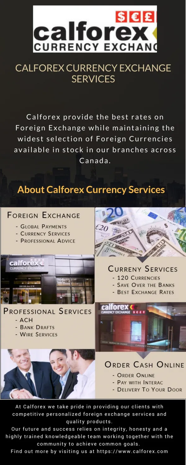 Calforex Currency Exchange Services - Canada's Best Foreign Exchange Service