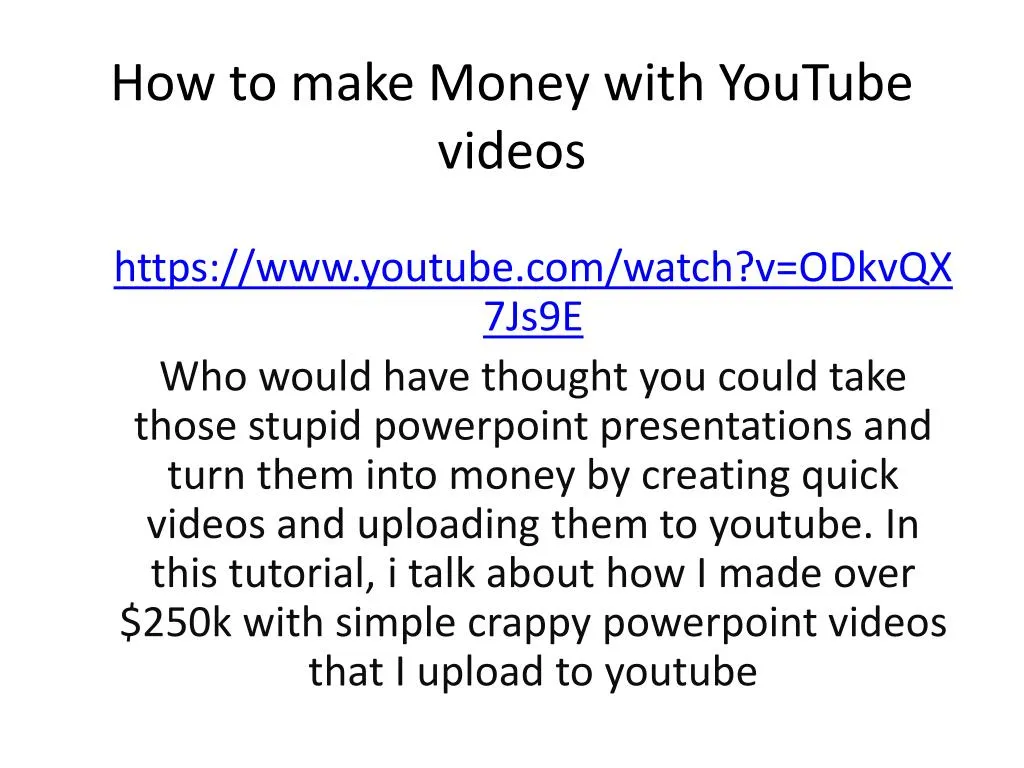 how to make money with youtube videos