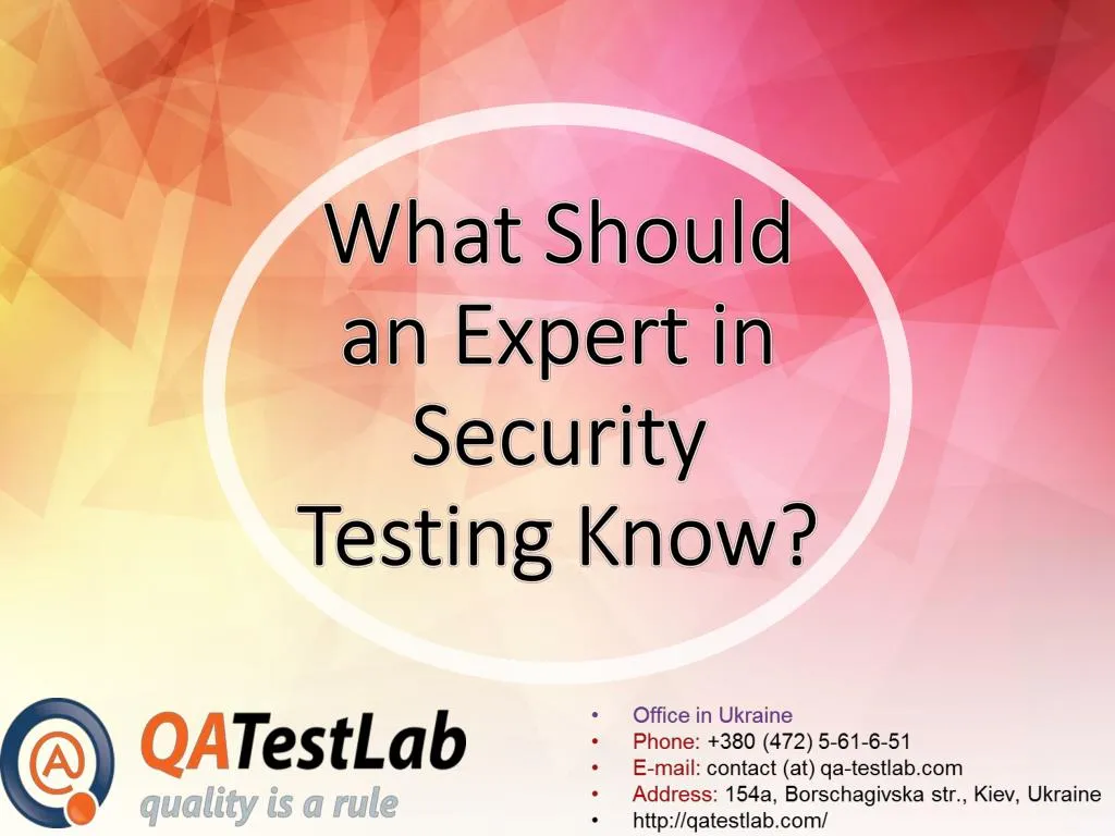 what should an expert in security testing know