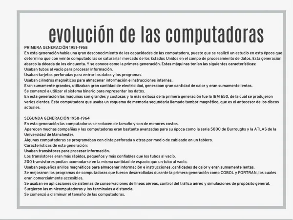 EVOLUCION DE LAS COMPUTADORAS