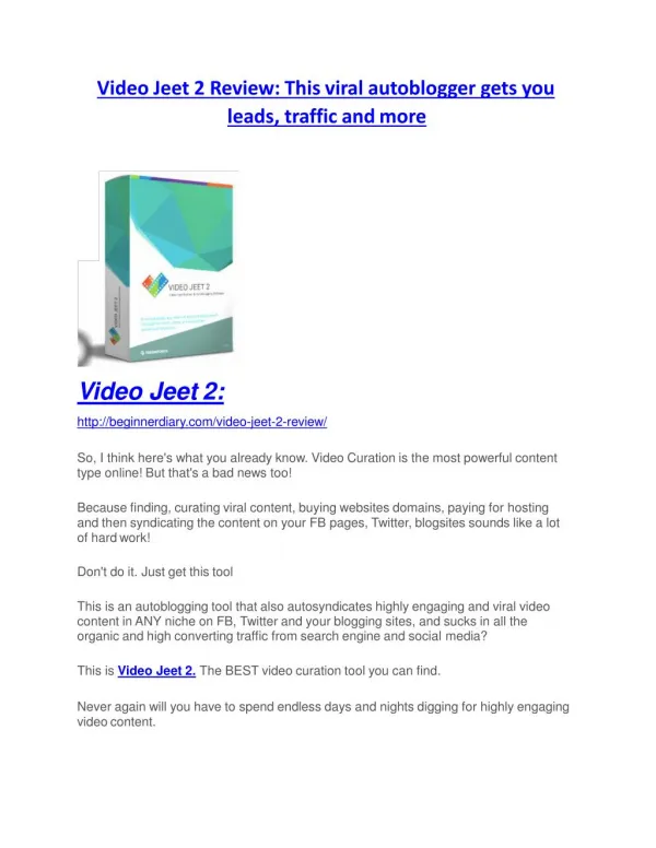 Video Jeet 2 REVIEW - DEMO of Video Jeet 2