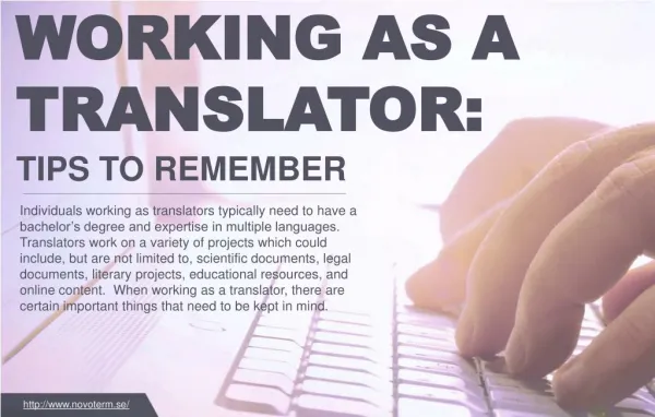 Information that should be kept in mind by translators