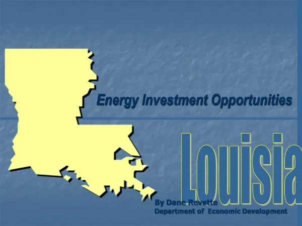 Energy Investment Opportunities
