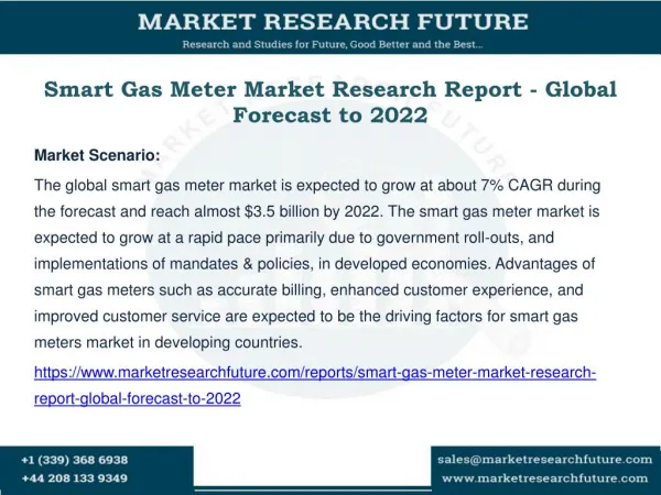 Smart Gas Meter Market Research Report - Global Forecast to 2022