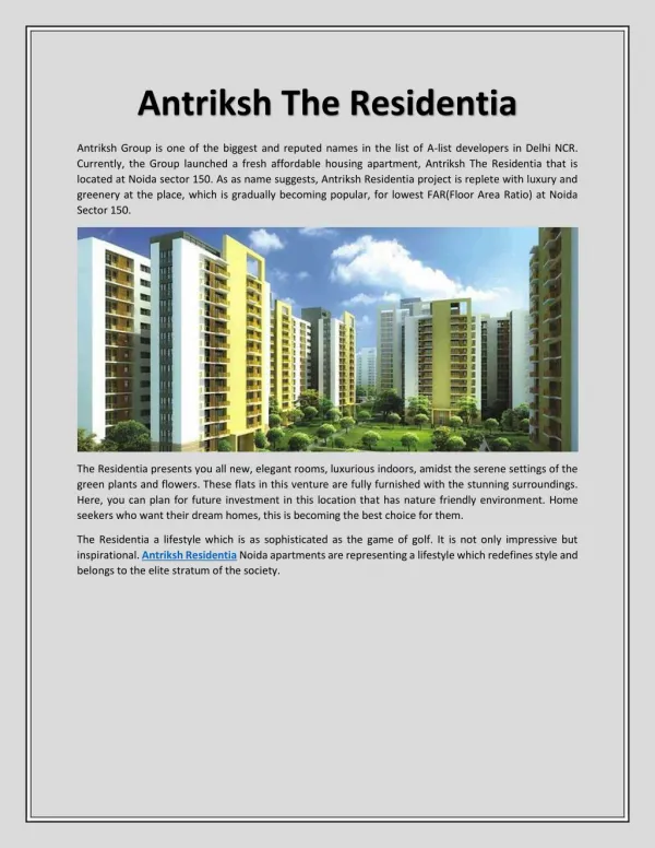 Antriksh The Residentia