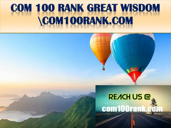 COM 100 RANK GREAT WISDOM \com100rank.com
