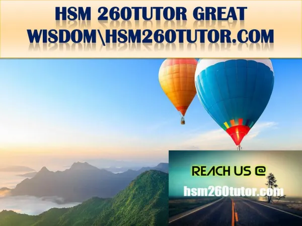 HSM 260TUTOR GREAT WISDOM \hsm260tutor.com