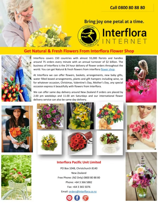 Get Natural & Fresh Flowers From Interflora Flower Shop
