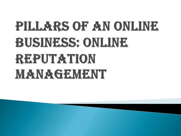 ORM is the Pillars of an Online Business in New York