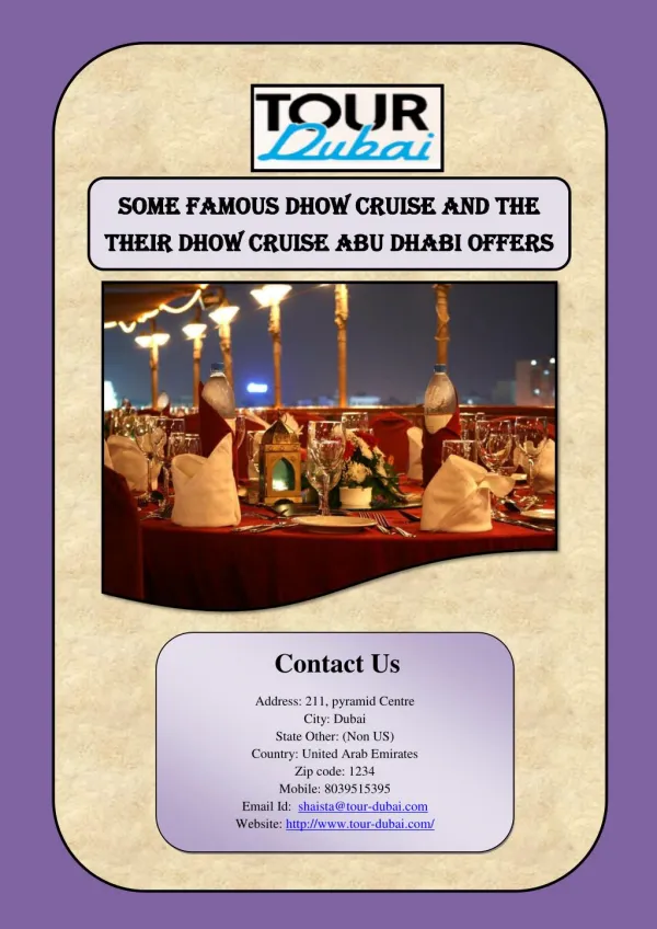 Some Famous Dhow Cruise And The Their Dhow Cruise Abu Dh abi Offers