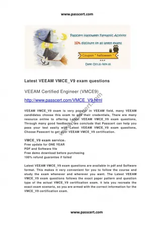 VEEAM VMCE_V9 exam questions - slide 1