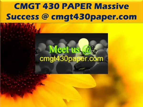 CMGT 430 PAPER Massive Success @ cmgt430paper.com