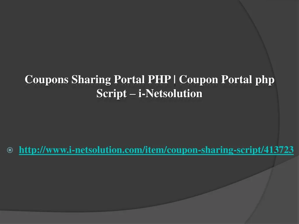 coupons sharing portal php coupon portal php script i netsolution