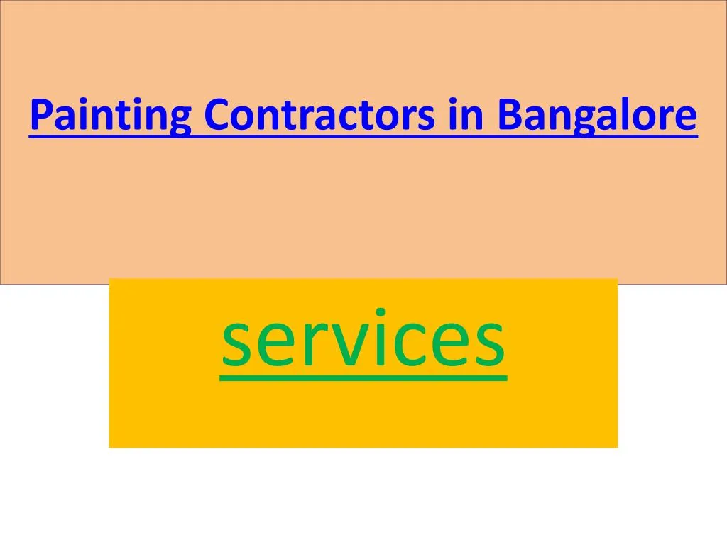 painting contractors in bangalore