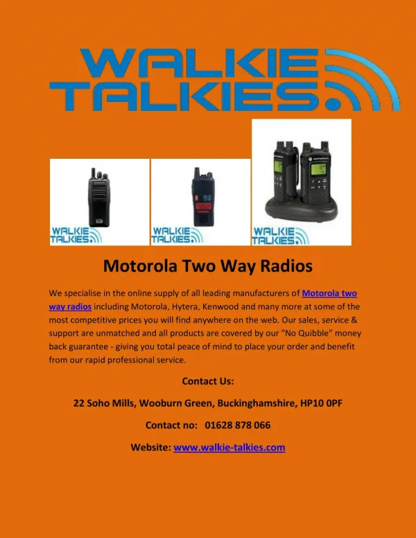 Motorola Two Way Radios