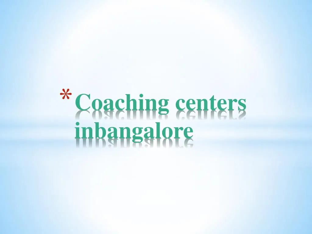 coaching centers inbangalore