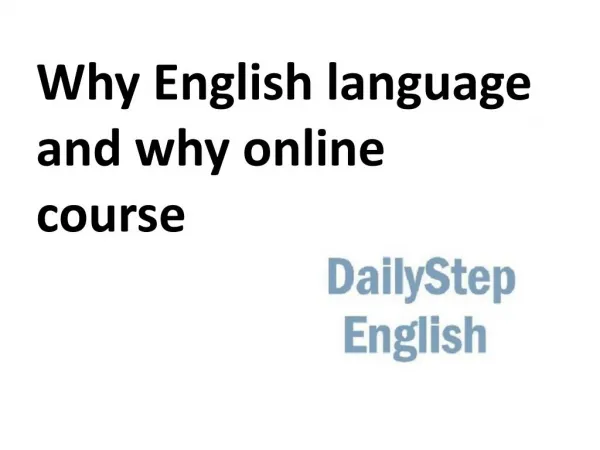 Why English language and why online course