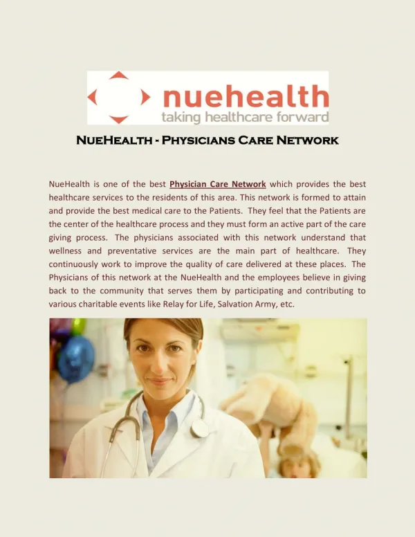 NueHealth - Physicians Care Network