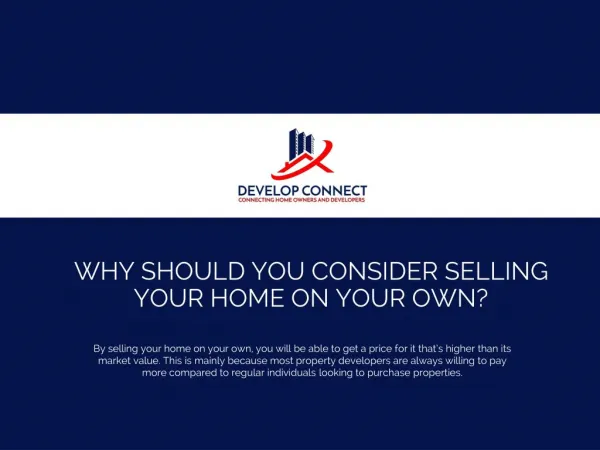 WHY SHOULD YOU CONSIDER SELLING YOUR HOME ON YOUR OWN