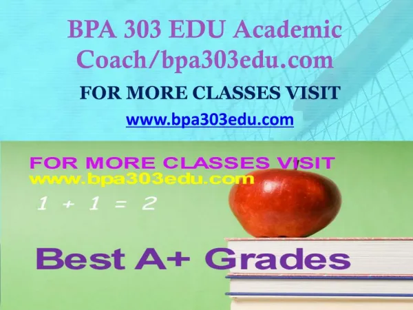 BPA 303 EDU Focus Dreams/bpa303edu.com