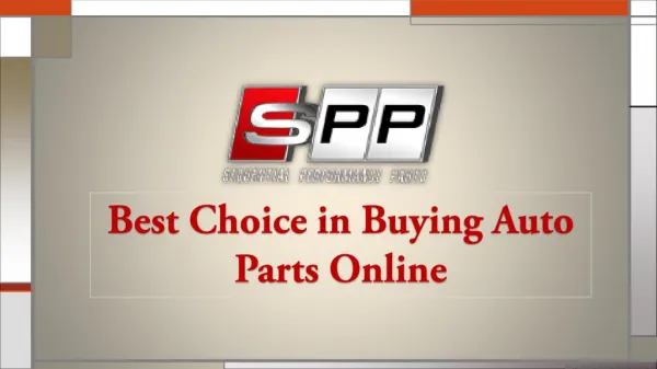 Best Choice in Buying Auto Parts Online