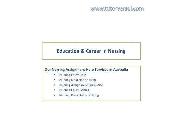 Nursing assignment help by best expert