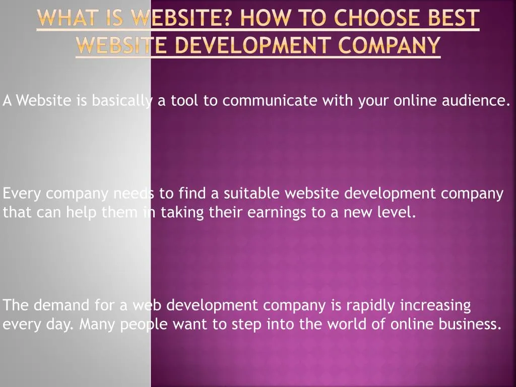 what is website how to choose best website development company