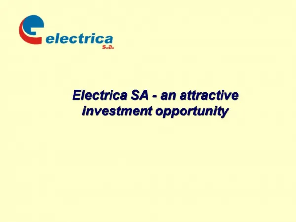 Electrica SA - an attractive investment opportunity