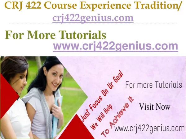 CRJ 422 Course Experience Tradition / crj422genius.com