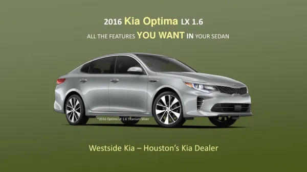 2016 Kia Optima LX 1.6 | Westsidekia