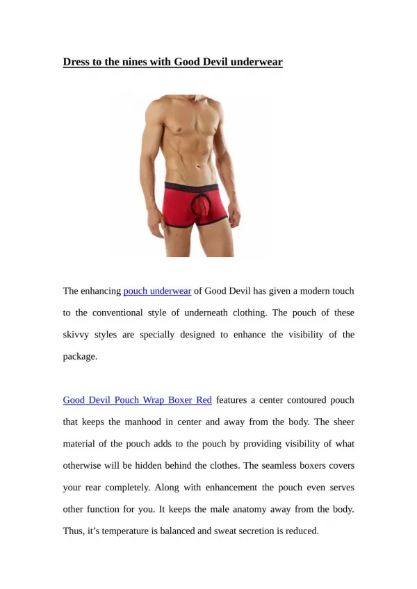Dress To The Nines with Good Devil underwear
