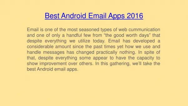 Best Android Email Apps 2016